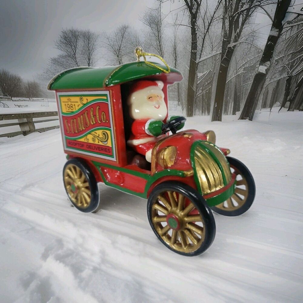 Vintage Hallmark S. Claus & Co Rooftop Deliveries Ornament 1981 Santa Truck